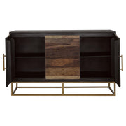 Zara 2-door 57-inch Wood Accent Storage Cabinet Black Walnut - 953466