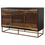 Zara 2-door 57-inch Wood Accent Storage Cabinet Black Walnut - 953466