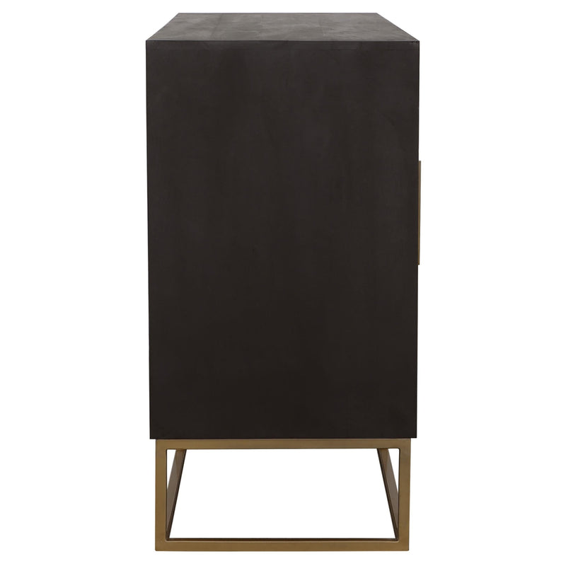 Zara 2-door 57-inch Wood Accent Storage Cabinet Black Walnut - 953466