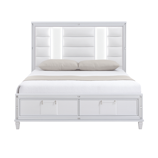 Zara White King Bed - ZARA-WT-K-BED