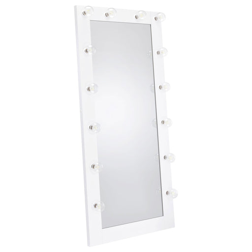 Zayan 32 x 71 Inch Floor Mirror LED Lighting White Gloss - 969558
