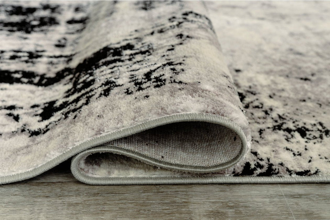 Zekeman Black/Cream/Gray Medium Rug - Gate FurnitureRug Medium