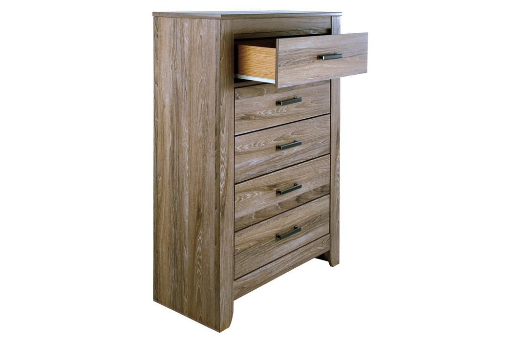 Zelen Warm Gray Chest of Drawers - Gate FurnitureChest