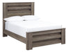 Zelen Warm Gray Full Panel Bed - Gate FurnitureFull Bed