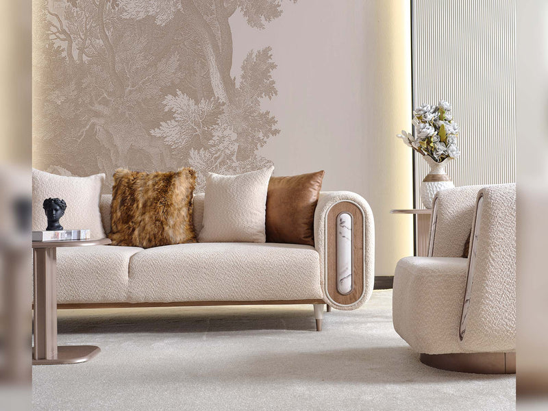 Zelve 4-pieces (2 Sofa & 2 Chair) Livingroom in Beige - 200-ZEL-3311