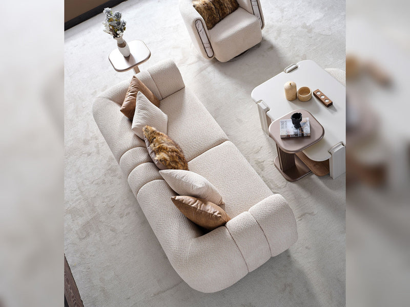 Zelve 4-pieces (2 Sofa & 2 Chair) Livingroom in Beige - 200-ZEL-3311