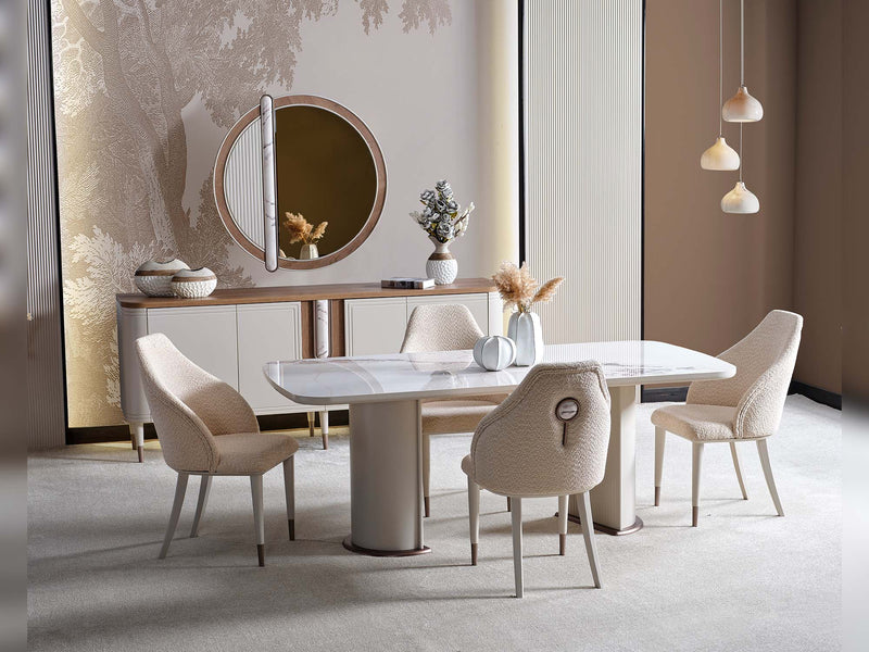 Zelve Dining Table in White - 200-ZEL-DT-6-WHI