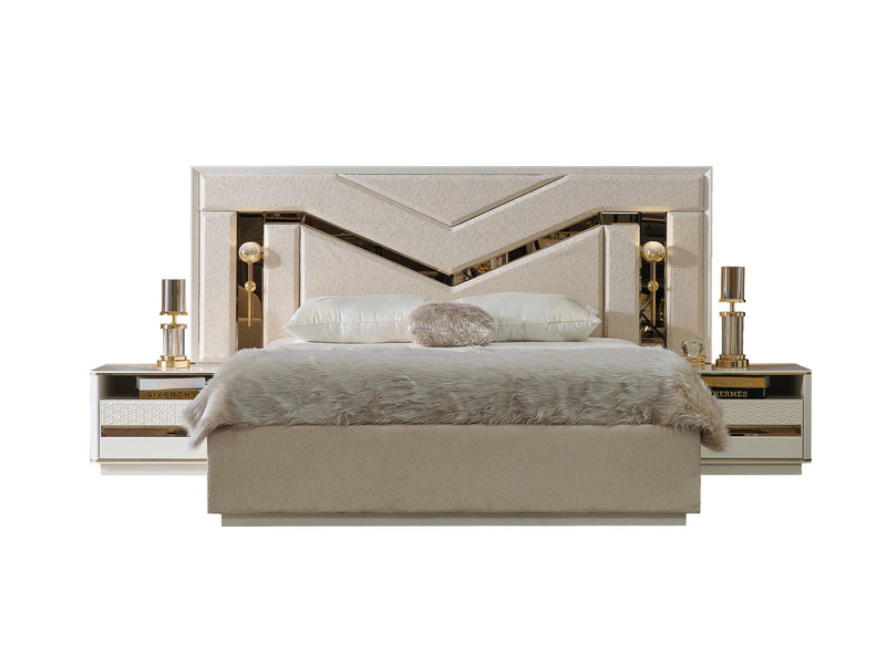 Zen Bedroom (Queen Frame With Headboard & Dresser With Mirror & 2 Nightstand) - 120-ZEN-SET