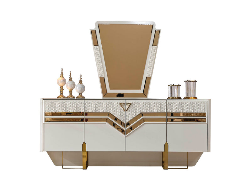 Zen Diningroom (Consol With Mirror & Dining Table & 6 Dining Chair) - 115-ZEN-DT-6-SET