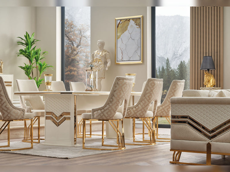 Zen Diningroom (Consol With Mirror & Dining Table & 6 Dining Chair) - 115-ZEN-DT-6-SET