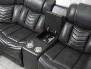 Zenith - 3PC Gray Power Sectional, Bluetooth Speaker, Two storage console, Cup Holder, Built-in LED Light, USB Charger - S481-Sectional