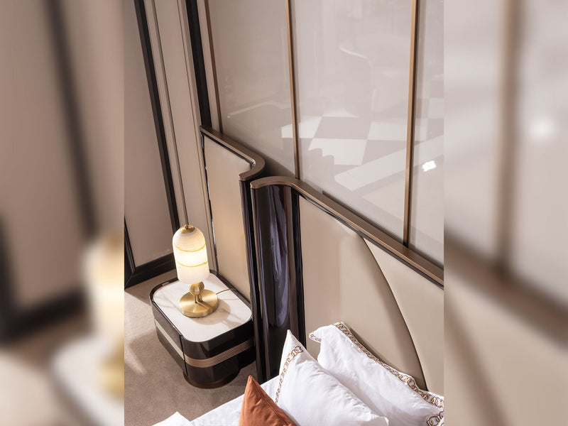 Zenith Bedroom (Queen Frame With Headboard & Dresser With Mirror & Ottoman & 2 Nightstand & Bench) - 200-GAB-ZEN-QBED-SET