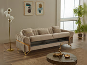 Zenora 3-pieces (Sofa & Loveseat & Chair) Livingroom in Grey - 200-SIM-ZEN-VELVET412-321