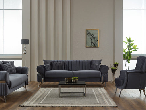 Zenora Convertible Loveseat in Grey - 200-SIM-ZEN-VELVET412-2