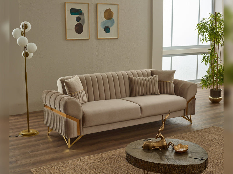 Zenora Convertible Loveseat in Grey - 200-SIM-ZEN-VELVET412-2