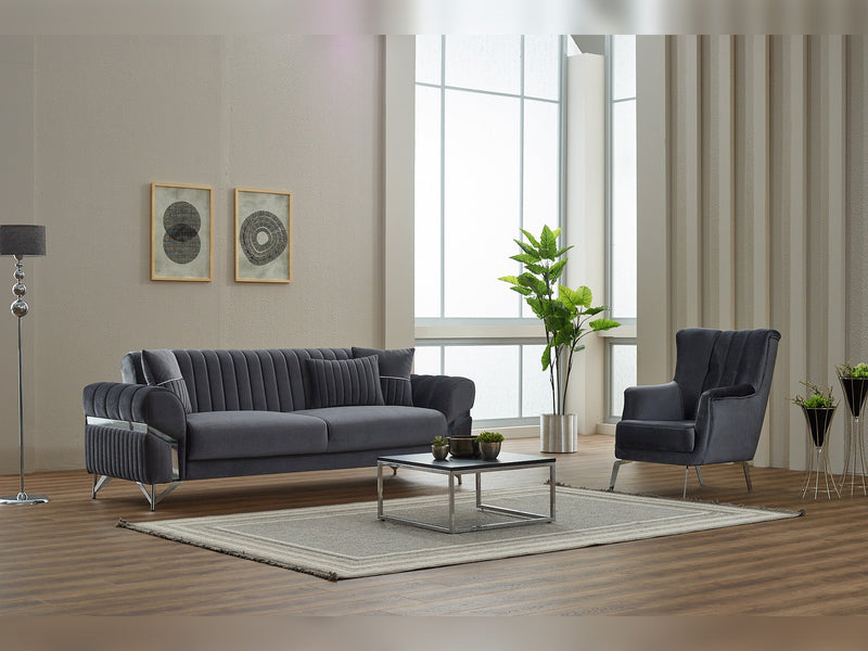 Zenora Convertible Sofa in Beige - 200-SIM-ZEN-VELVET260-3