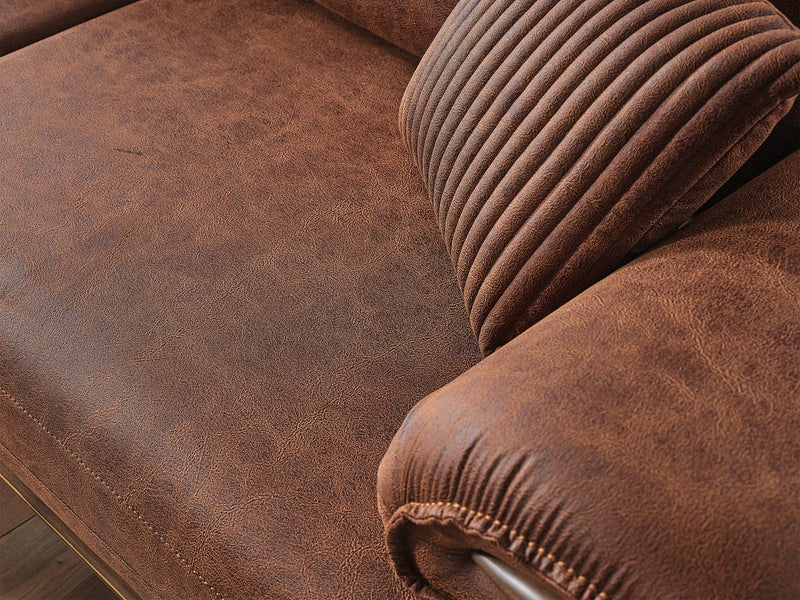 Zeta 3-pieces (Sofa & Loveseat & Chair) Livingroom in Beige - Brown - 200-ELIF-ZET-E150-321