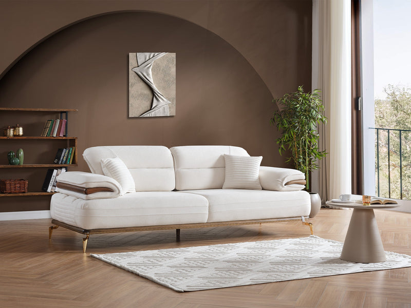 Zeta 3-pieces (Sofa & Loveseat & Chair) Livingroom in Cream - 200-ELIF-ZET-A645-321