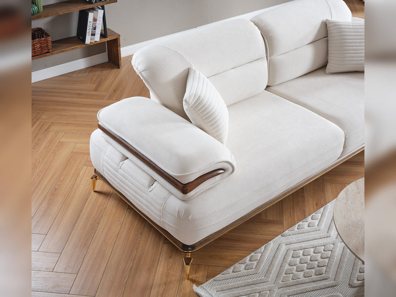 Zeta 3-pieces (Sofa & Loveseat & Chair) Livingroom in Cream - 200-ELIF-ZET-A645-321