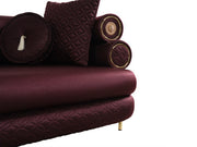 ZETA SOFA & LOVESEAT BURGANDY - ZETA SOFA & LOVESEAT BURGANDY