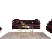 ZETA SOFA & LOVESEAT BURGANDY - ZETA SOFA & LOVESEAT BURGANDY