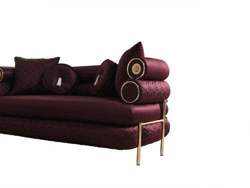 ZETA SOFA & LOVESEAT BURGANDY - ZETA SOFA & LOVESEAT BURGANDY