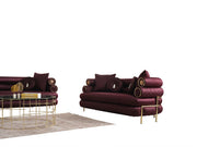 ZETA SOFA & LOVESEAT BURGANDY - ZETA SOFA & LOVESEAT BURGANDY