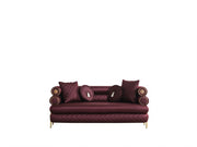 ZETA SOFA & LOVESEAT BURGANDY - ZETA SOFA & LOVESEAT BURGANDY