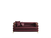 ZETA SOFA & LOVESEAT BURGANDY - ZETA SOFA & LOVESEAT BURGANDY