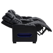 Zuma 2-piece Faux Leather Dual Power LED Sofa Set Black - 603251PP-S2