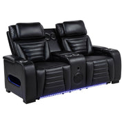 Zuma 2-piece Faux Leather Dual Power LED Sofa Set Black - 603251PP-S2