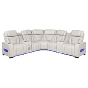 Zuma 3-Piece Dual Power Reclining Sectional with Bluetooth Greige - 600560PP