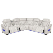 Zuma 3-Piece Dual Power Reclining Sectional with Bluetooth Greige - 600560PP