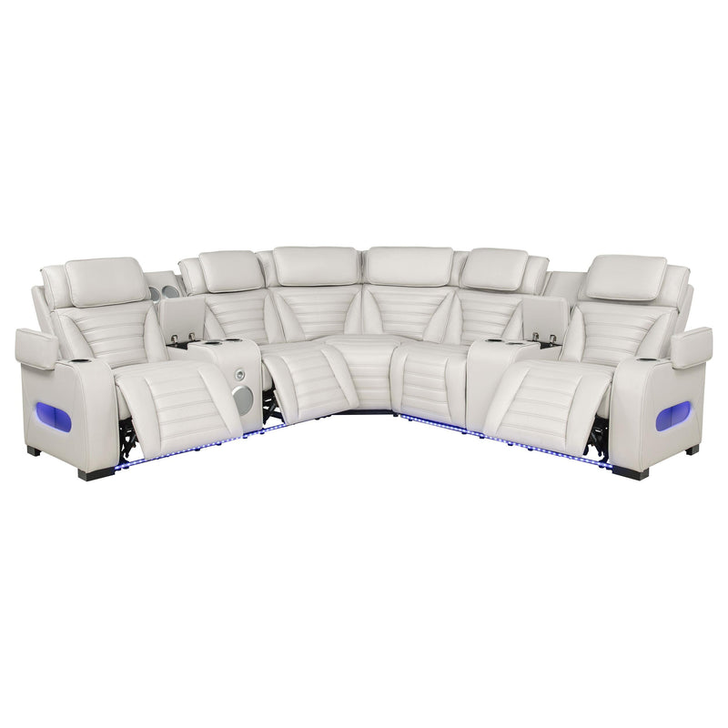 Zuma 3-Piece Dual Power Reclining Sectional with Bluetooth Greige - 600560PP