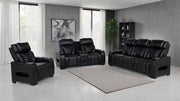 Zuma 3-piece Faux Leather Dual Power LED Sofa Set Black - 603251PP-S3