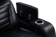 Zuma Faux Leather Dual Power Reclining LED Loveseat Black - 603252PP