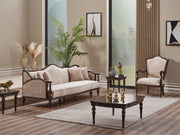 Zumrut Lux 3-pieces (Sofa & Loveseat & Chair) Livingroom Set Beige in Beige - 101-ZUM-AQUA3568-3L21