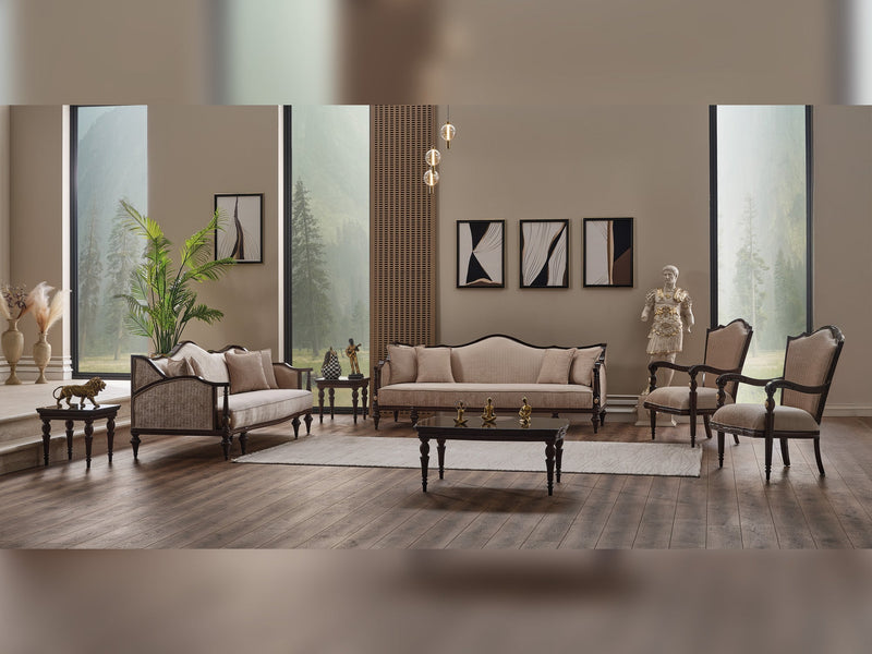 Zumrut Lux Chair Beige in Beige - 101-ZUM-AQUA3568-B