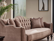 Zumrut Stationary Loveseat Light Brown in Light Brown - 101-ZUM-AQUA3720-2L