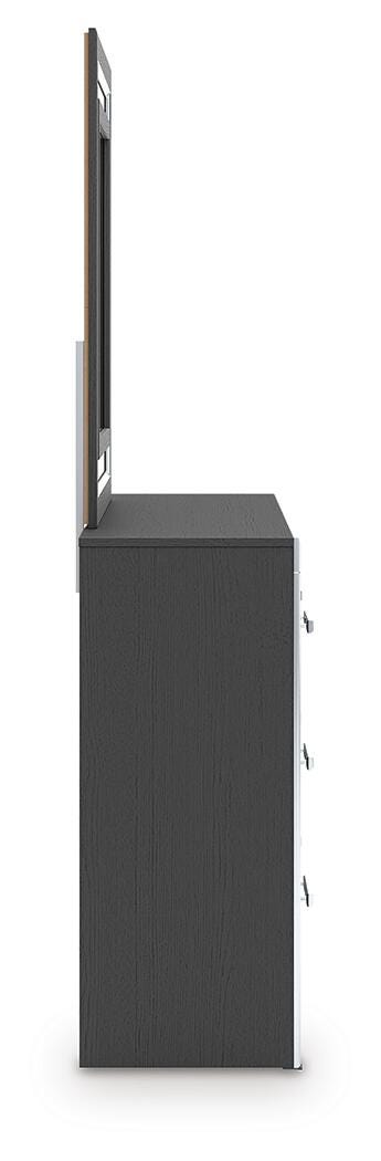 Zuraleus Black King Panel Bed, Dresser, Mirror and Nightstand - PCB3380B18