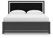 Zuraleus Black King Panel Bed, Dresser, Mirror and Nightstand - PCB3380B18