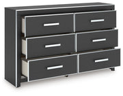 Zuraleus Black King Upholstered Bed, Dresser and Nightstand - PCB3380B17