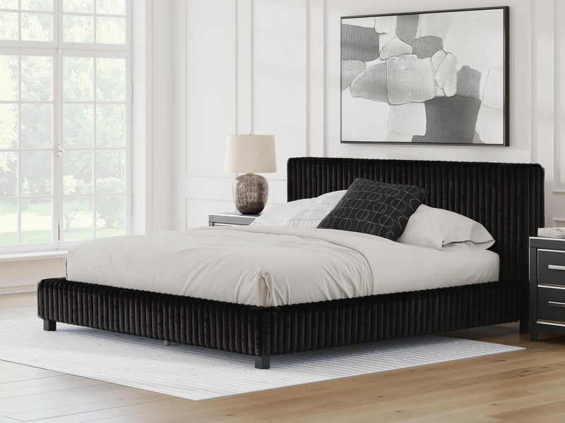 Zuraleus Black King Upholstered Bed - PCB3380B13