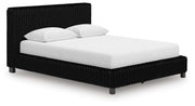 Zuraleus Black Queen Upholstered Bed, Dresser and Nightstand - PCB3380B15