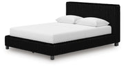 Zuraleus Black Queen Upholstered Bed, Dresser and Nightstand - PCB3380B15