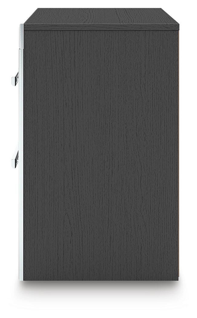 Zuraleus Black Queen Upholstered Bed, Dresser and Nightstand - PCB3380B15