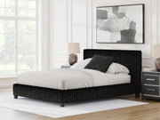 Zuraleus Black Queen Upholstered Bed, Dresser and Nightstand - PCB3380B15