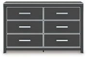 Zuraleus Black Queen Upholstered Bed, Dresser and Nightstand - PCB3380B15