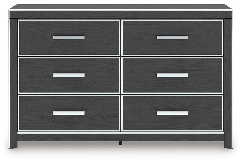Zuraleus Black Queen Upholstered Bed, Dresser and Nightstand - PCB3380B15
