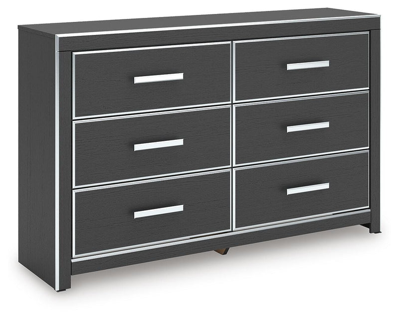 Zuraleus Black Queen Upholstered Bed, Dresser and Nightstand - PCB3380B15